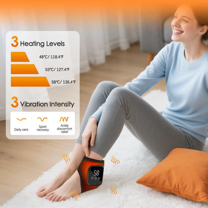 Smart Heated Ankle & Foot Massager with Vibration & Touchscreen Control
