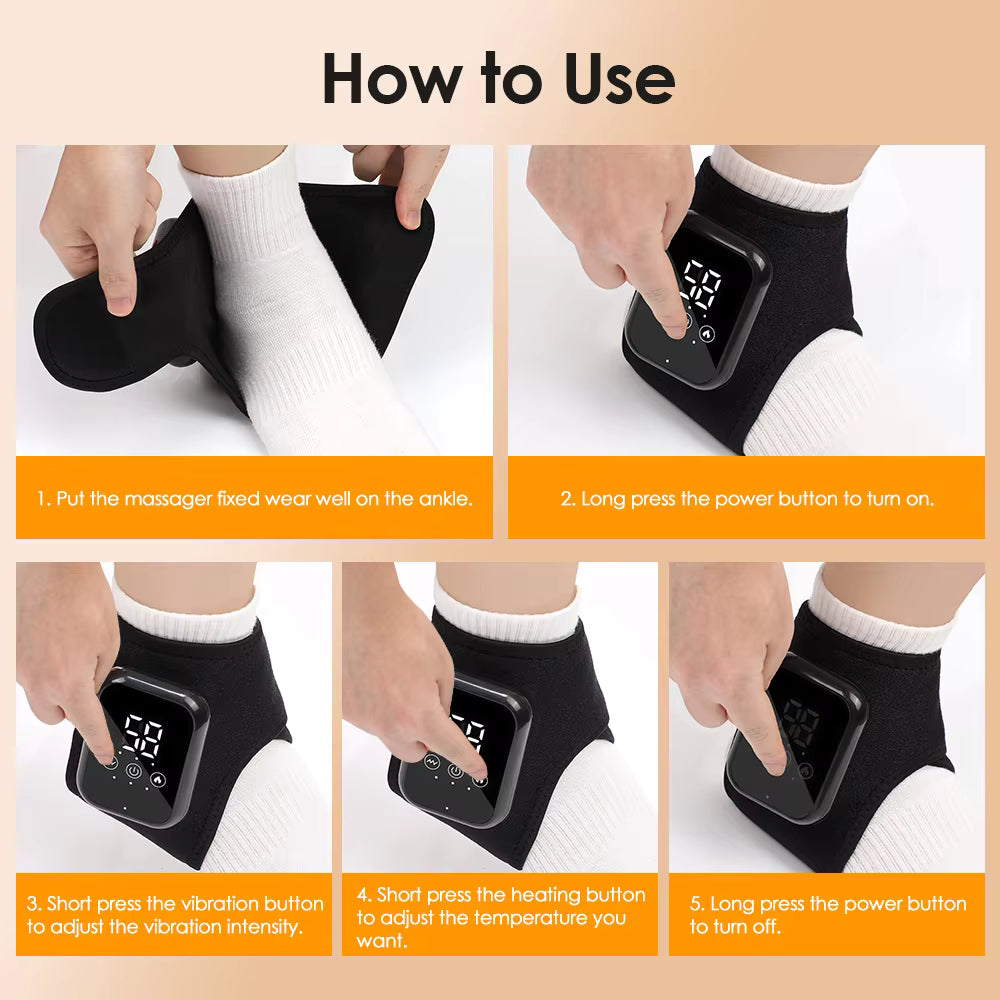 Smart Heated Ankle & Foot Massager with Vibration & Touchscreen Control